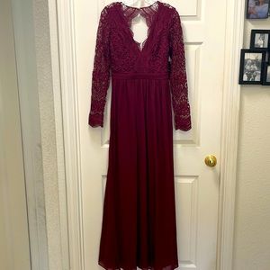 Lulu’s long formal crochet dress